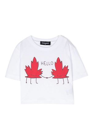 T-shirt in cotone bianco DSQUARED KIDS | DQ1572D00MMDQ100